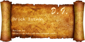 Drick István névjegykártya